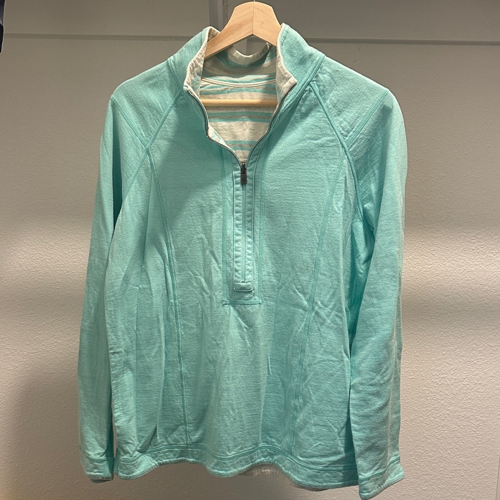 Tommy Bahama Light Blue Reversible Quarter-Zip Sweatshirt, Women’s M